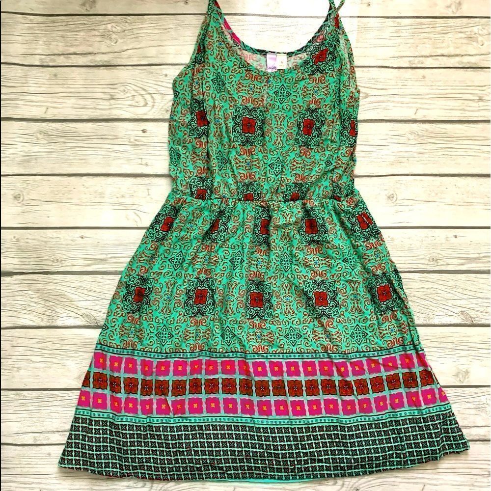 Francesca’s green and pink dress-medium